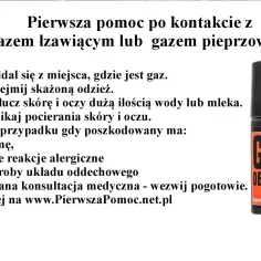 Instrukcja pierwszej pomocy po kontakcie z gazem pieprzowym. Dowiedz się, czy gaz pieprzowy może uszkodzić wzrok i jak postępować.