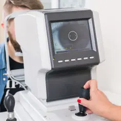 Badanie wzroku u okulisty, które może pomóc w diagnostyce i określeniu, jak się leczy jaskrę.